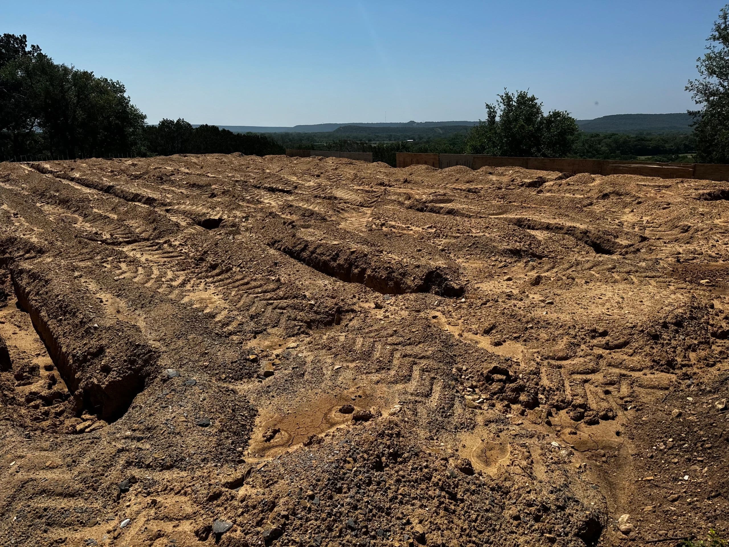 Site grading and preparation before concrete pour